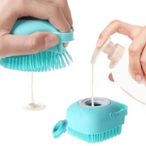 New-silicone Pet/Baby Shower Shampoo Dispenser-Aqua-Grooming Brush For Dogs